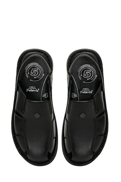 Polaris 107397 Черни мъжки ортопедични сандали от естествена кожа