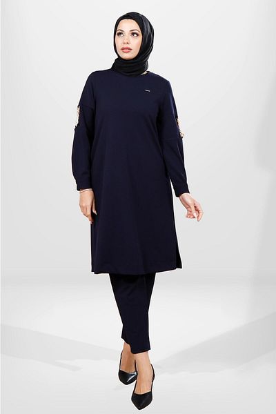 Beyza 4062 Μοντέλο Navy Blue Hijab Σετ κάτω και επάνω