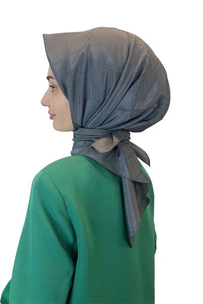PİRAMİT Jacquard Monogram Scarf, Pyramid Monogram, Patterned Smoke Scarf 01009