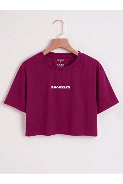 Revasser Kadın Brooklyn Renkli Özel Baskılı Oversize Pamuk Bisiklet Yaka Peny...