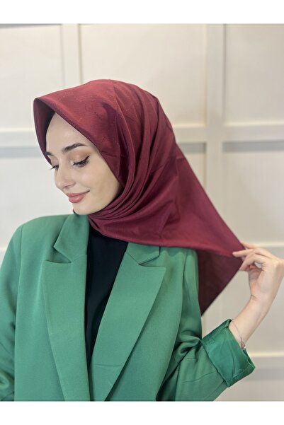 PİRAMİT Μονόγραμμα ζακάρ, μονόγραμμα πυραμίδας, μονόγραμμα με σχέδιο σκούρο μπορντό κασκόλ 01009