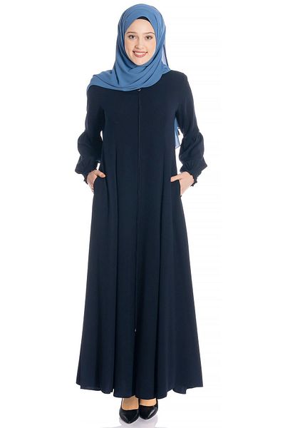 Beyza Alya Navy Blue με φερμουάρ Flared Ferace 668