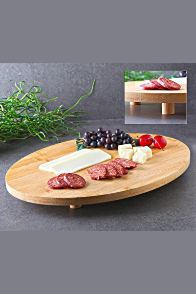 NEWNOW طبق تقديم من الخيزران، حامل بيضاوي من الخيزران