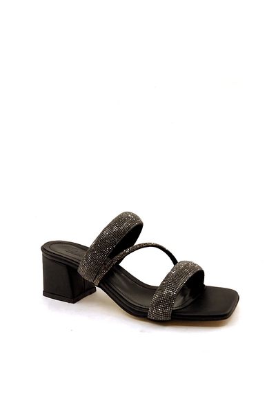 AYAKKABIMOOD Shoesmood CC 103 Papuci cu toc Black Stone de 6 cm