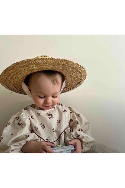 laviyonsa Tie-Up Ribbon Baby Girl Straw Hat