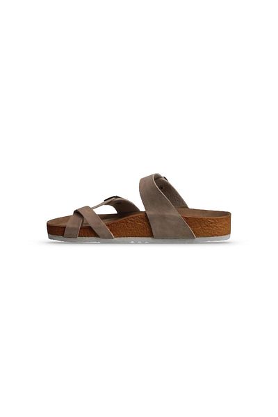 M.P. Mp Double Band Women's Beige Casual Slippers - Stylish and Comfortable Design