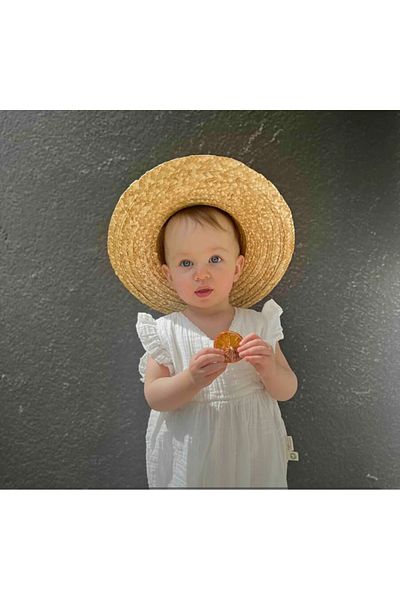 laviyonsa Tie-Up Ribbon Baby Girl Straw Hat