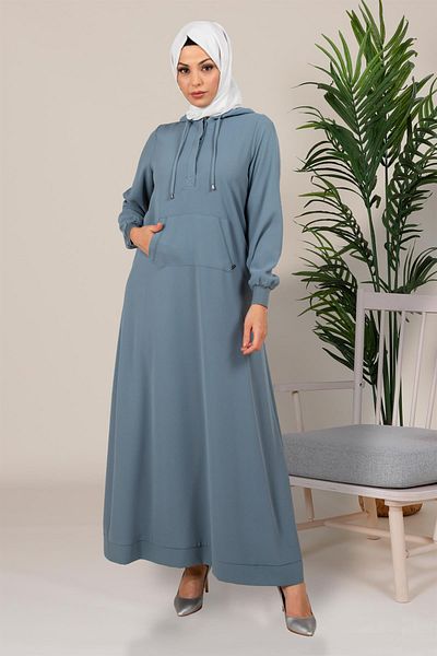 Beyza Αθλητικό Ρούχο Hijab με κουκούλα μέντας - Sweet 5219