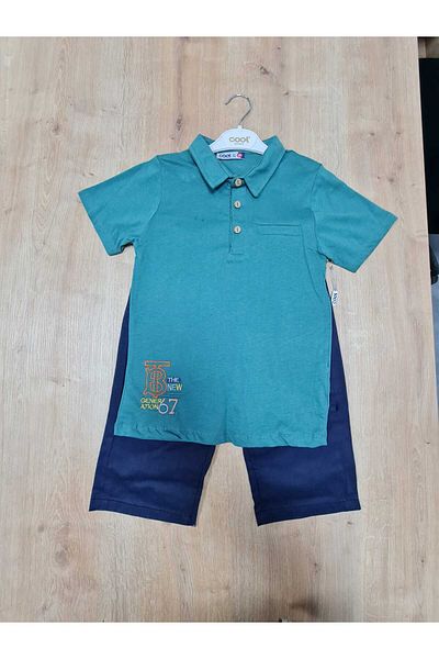 Cool Exclusive Set de tricou brodat cu guler polo pentru băiat