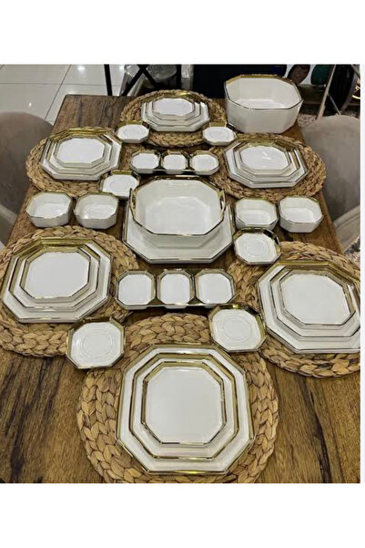 AROW MUBA CONSEPT BEYAZ GOLD SUNUM SERVİS KAHVALTI SETİ SETİ 35 PARÇA