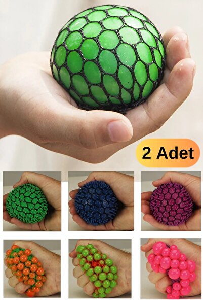 Genel Markalar Kahverengi 2 Adet Antistress Üzüm Topu Komik Sıkma Oyuncak Str...