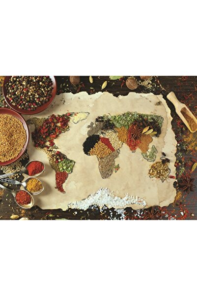 şazenur Baharatlı Dünya Haritası Anatolian Puzzle 1000 Parça 66x48 Cm