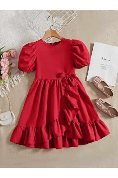 diloxe Fırfırlı Kruvaze çocuk elbise