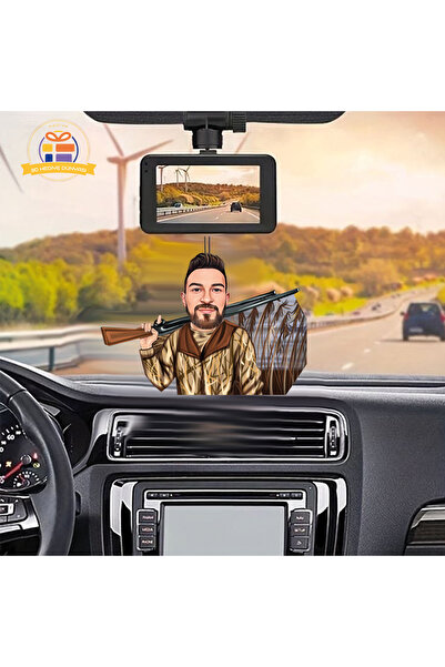3D Hediye Dünyası Ördek avcısı karikatürü Avcı karikatürü Araba Dikiz ayna süsü