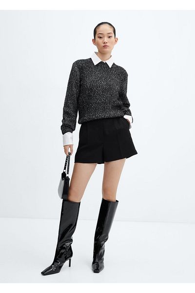 MANGO Woman Round Neck Glitter Sweater