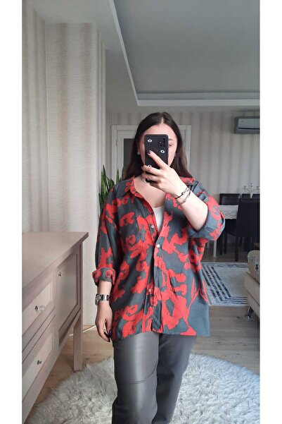 YELS BOUTIQUE DESENLİ DÜŞÜK YAKA SALAŞ GÖMLEK