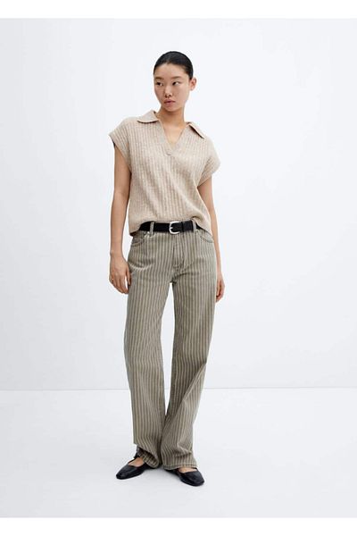 MANGO Woman Vestă de tricotaj cu gât polo
