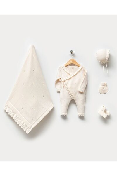 Nipperland طقم خروج من المستشفى للفتيات الصغيرات مزدوج الصدر مكون من 5 قطع