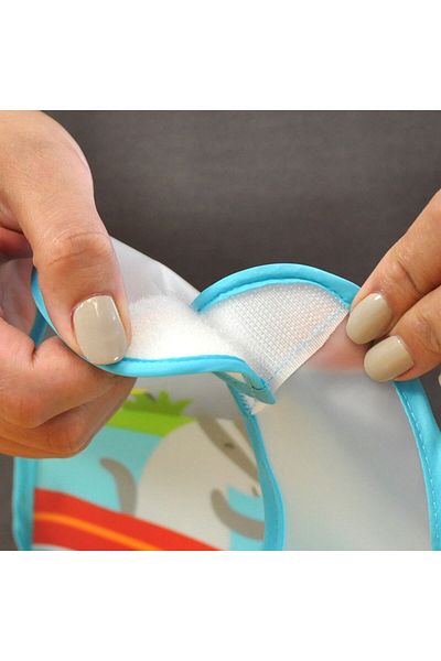 iplay 9-18months Waterproof Eva Fabric Velcro Baby Food Bib 2 Pieces