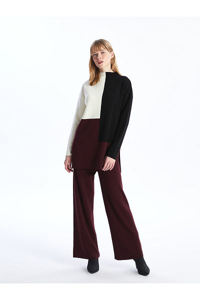 LC Waikiki Dámské hladké úpletové kalhoty slim Fit s elastickým pasem