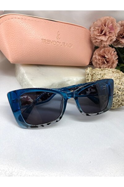 Di Caprio Keds Cat Eye Blue Black Patterned Women's Sunglasses