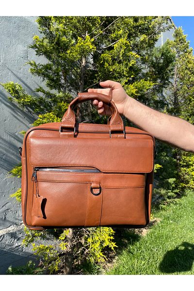 Erzeno حقيبة جلدية أصلية وحقيبة كمبيوتر محمول