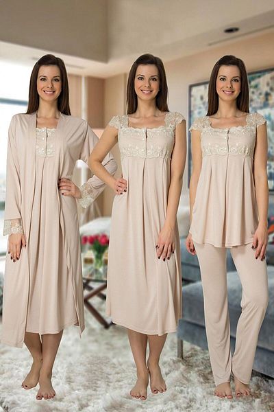 CT MODA Effort Milk Coffee Lace Detailed Maternity Pregnant Set of 4