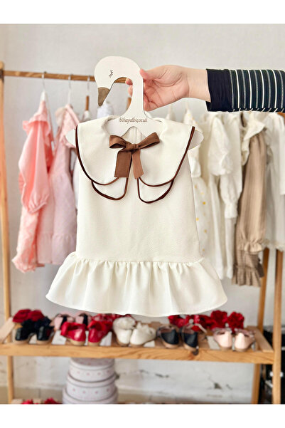 BİHAYALBİÇOCUK Frances Kırık Beyaz Kolsuz Elbise