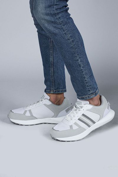 Jump 29052 Weiß - Graue Herren-Sneaker, Freizeit-Sneaker