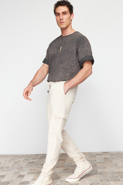 Trendyol Collection Παντελόνι Jogger Pocket Cargo με κανονική κοπή πολύτιμων λίθων - TMNSS20EA0028