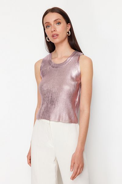 Trendyol Collection Λεπτή μπλούζα πλεκτά με φύλλο αποξηραμένου τριαντάφυλλου TWOSS23BZ00693