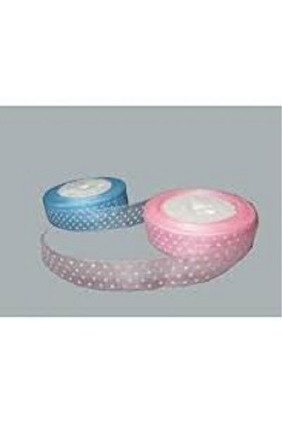 Nikah Şekeri Market Pink 10 Meter Organza Ribbon - 1 cm Polka Dots