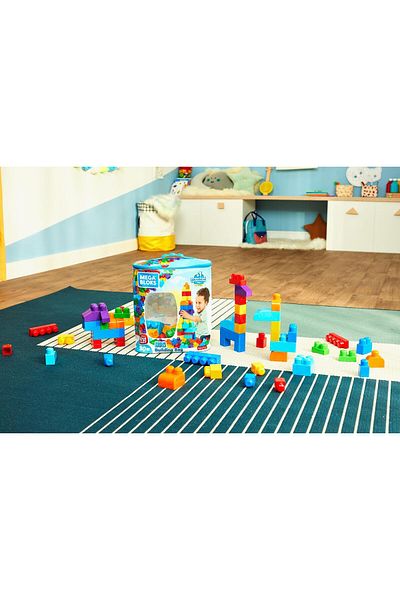 MEGA BLOCKS حقيبة بناء كبيرة من MB First Builders مكونة من 80 قطعة كلاسيكية - DCH63