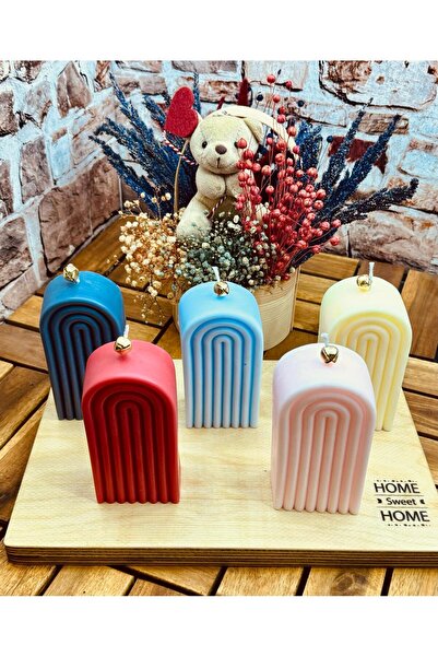 Candle Shop %100 Naturel Soya Mumu Gökkuşağı