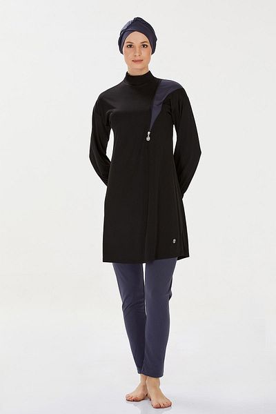 REMSA Lycra Full Covered Hijab Swimsuit Rozamay Area 9238 Black