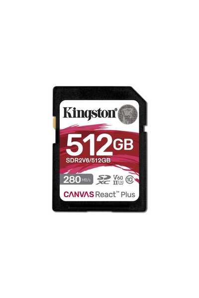 Kingston Canvas React Plus V60 UHS-II 512GB SD Hafıza Kartı 280MB/s Okuma, 15...