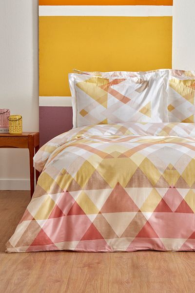 Karaca Home Σετ Παπλωματοθήκη Cleo 100% Βαμβακερή Μονή Πορτοκαλί