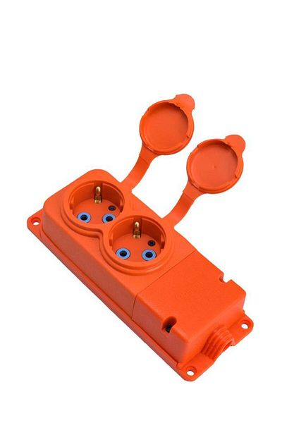 Bylion 2kmp-o Monophase Rubber Double Group Socket 1x16a Orange