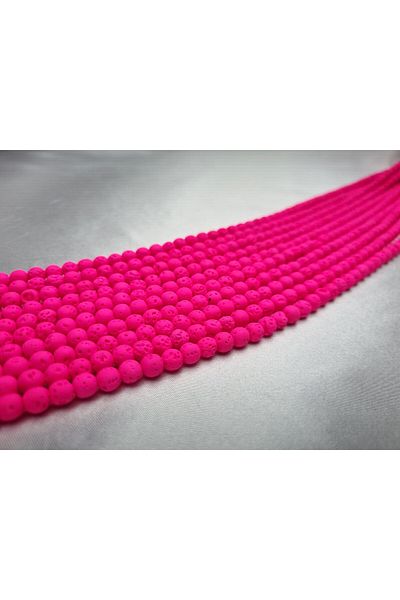 Yüksel Boncuk Σειρά από φυσική πέτρα 8 mm Lava (Pink).