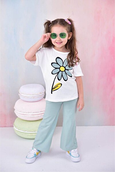 EXTRAÇARŞI طقم نادل برقبة دائرية وطبعة ديزي للفتيات بعمر 4/12 سنة