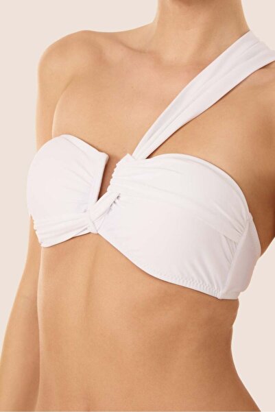 AYYILDIZ 3400 White One Shoulder Bikini Set