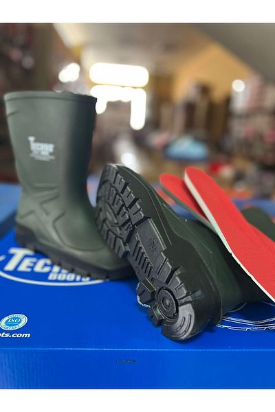 TECHNO BOOTS Unisex O4 Steel Toeless Polyurethane Boots - 100% Αδιάβροχο, Εργασία, Γεωργία, Αγρότης, Ψαράς Κοντό
