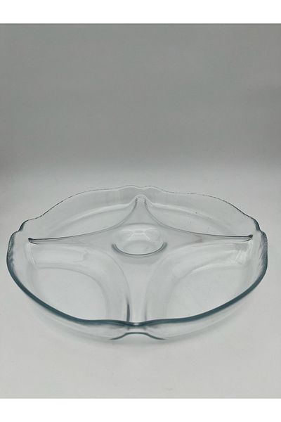 Paşabahçe Glass Breakfast Snack Plate with 4 Eyes