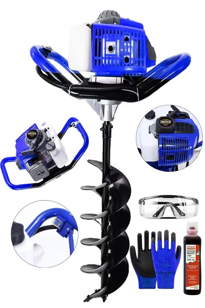 DOZZER Bl-q Germany 5200 Cc 4x4 Turbo Benzinli 150mm 100cm Toprak Burgu Makinesi