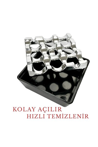 Aksesuar KROMLU & RENKLİ yanmaz plastik ızgara küllük