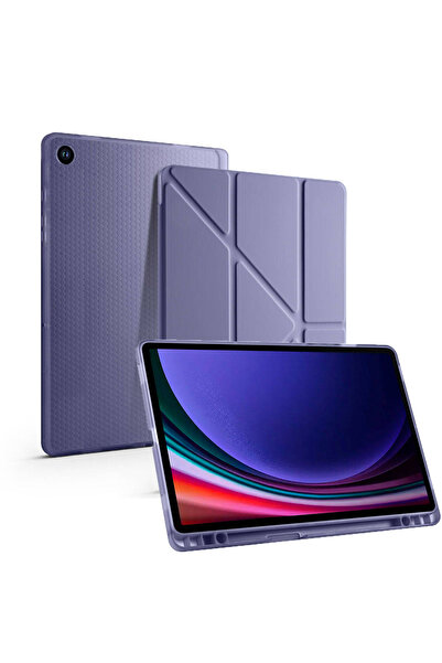 UnDePlus Samsung Galaxy Tab S6 Lite 2024 P620 P610 Kılıf Kalem Bölmeli Trifolding Case 13-15-17
