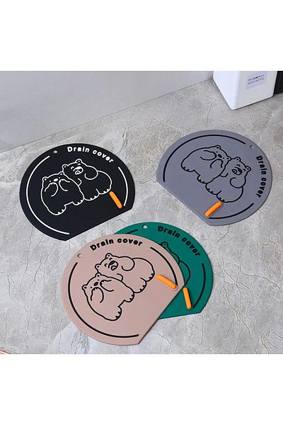 TİNEKE Bathroom and Kitchen Sink Anti-Odor Drain Protector Silicone Leak-Proof Pad 1 PIECE BROWN
