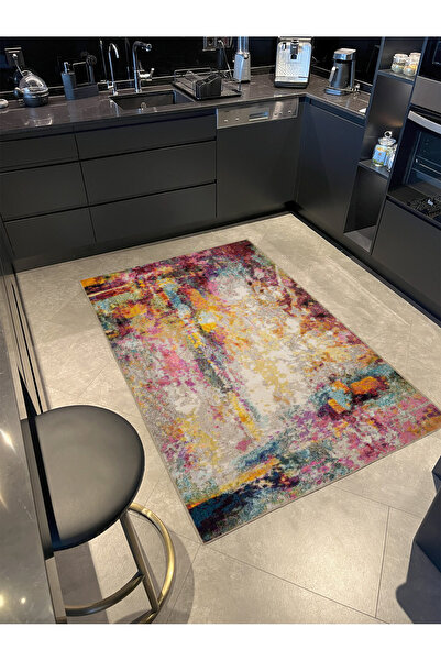 Rugs Modern Halı Çok Renkli Pastel Boyalı Dokuma Taban Halı miravip382