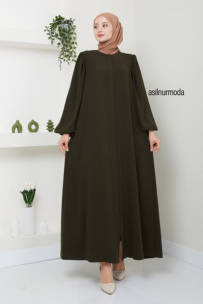 ASİLNUR Μπράτσο Hale Shoulder με πλισέ μπαλόνι Ferace Khaki