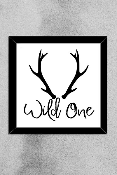 yhfoto Divlji jedan - kvadratna dekorativna slika 20x20 crni okvir -yedabk64